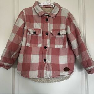 Outdoor Kids Pink and White Puffer Jacket with Collar